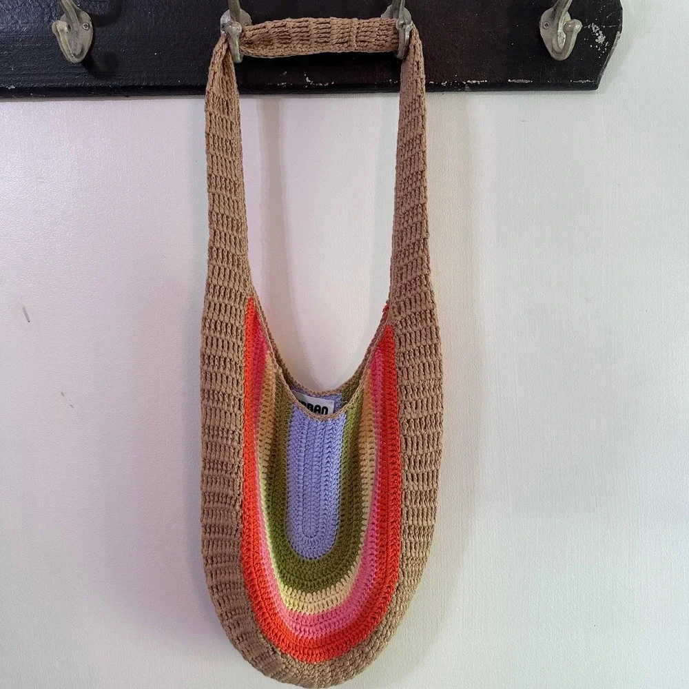 Urban Originals Crochet Rainbow Valley Hobo Bag